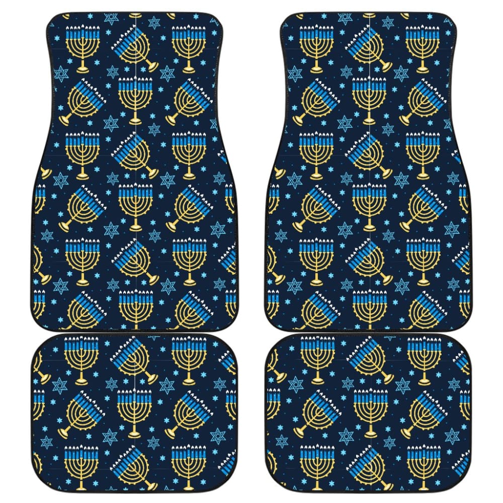 Hanukkah Blue Print Pattern Car Floor Mats 210201 - YourCarButBetter