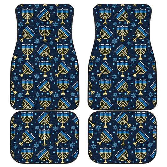 Hanukkah Blue Print Pattern Car Floor Mats 210201 - YourCarButBetter