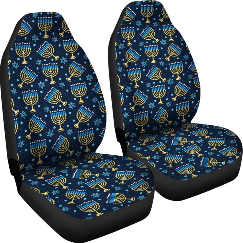 Hanukkah Blue Print Pattern Car Seat Covers 210201 - YourCarButBetter