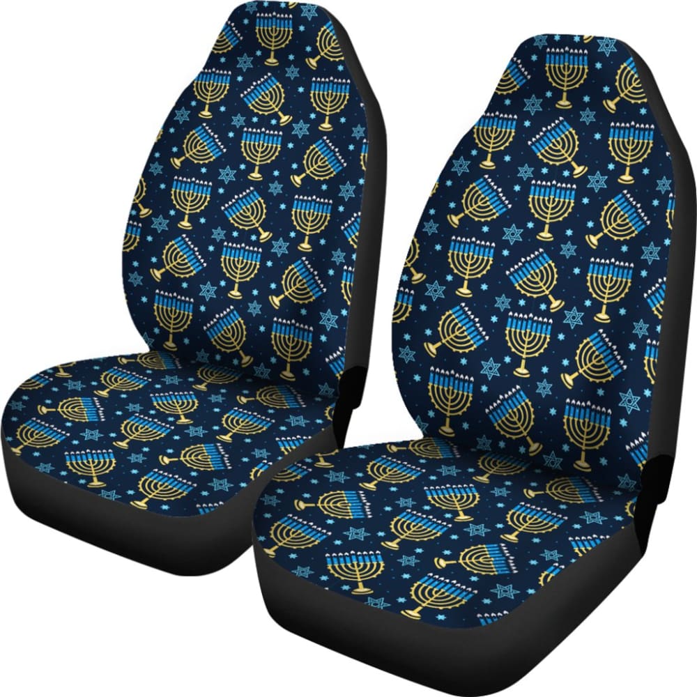 Hanukkah Blue Print Pattern Car Seat Covers 210201 - YourCarButBetter