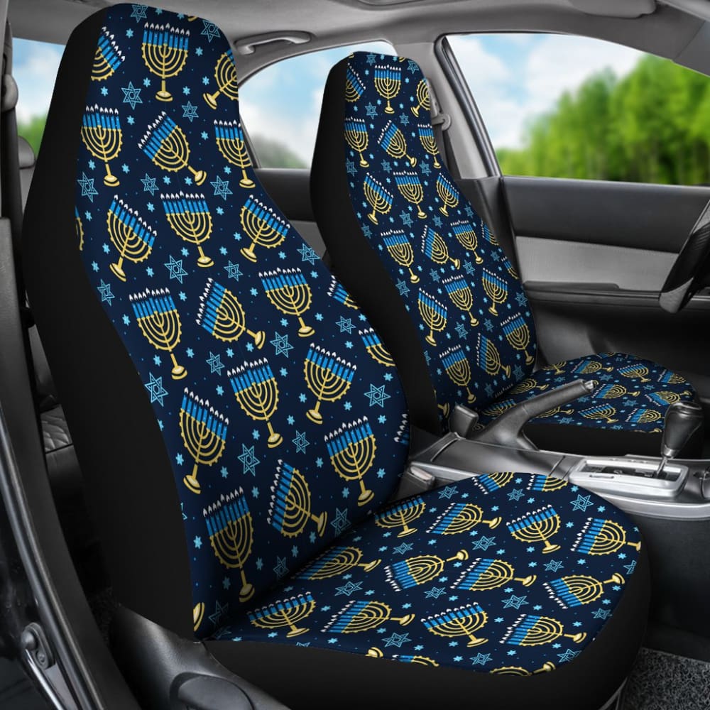 Hanukkah Blue Print Pattern Car Seat Covers 210201 - YourCarButBetter