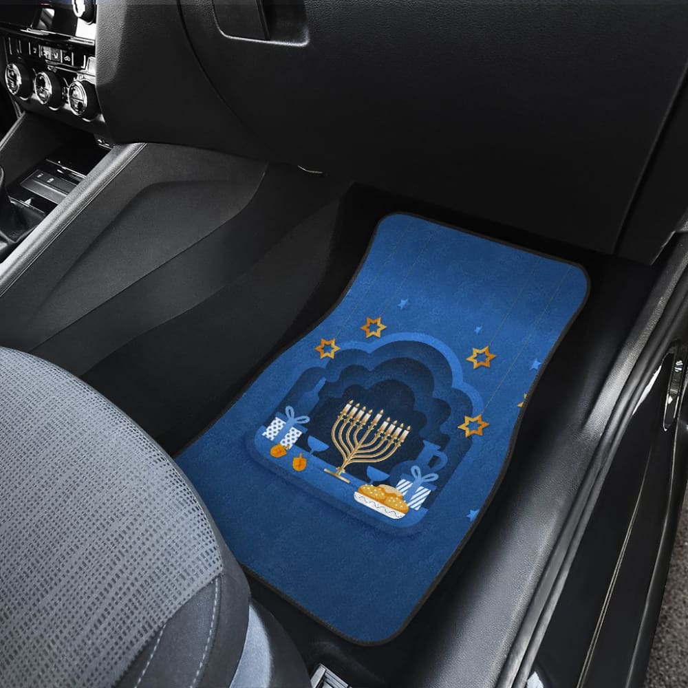 Hanukkah Gift Ideas Blue Print Pattern Car Floor Mats 210201 - YourCarButBetter