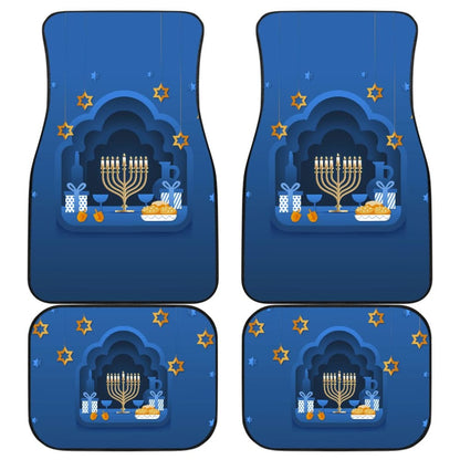 Hanukkah Gift Ideas Blue Print Pattern Car Floor Mats 210201 - YourCarButBetter
