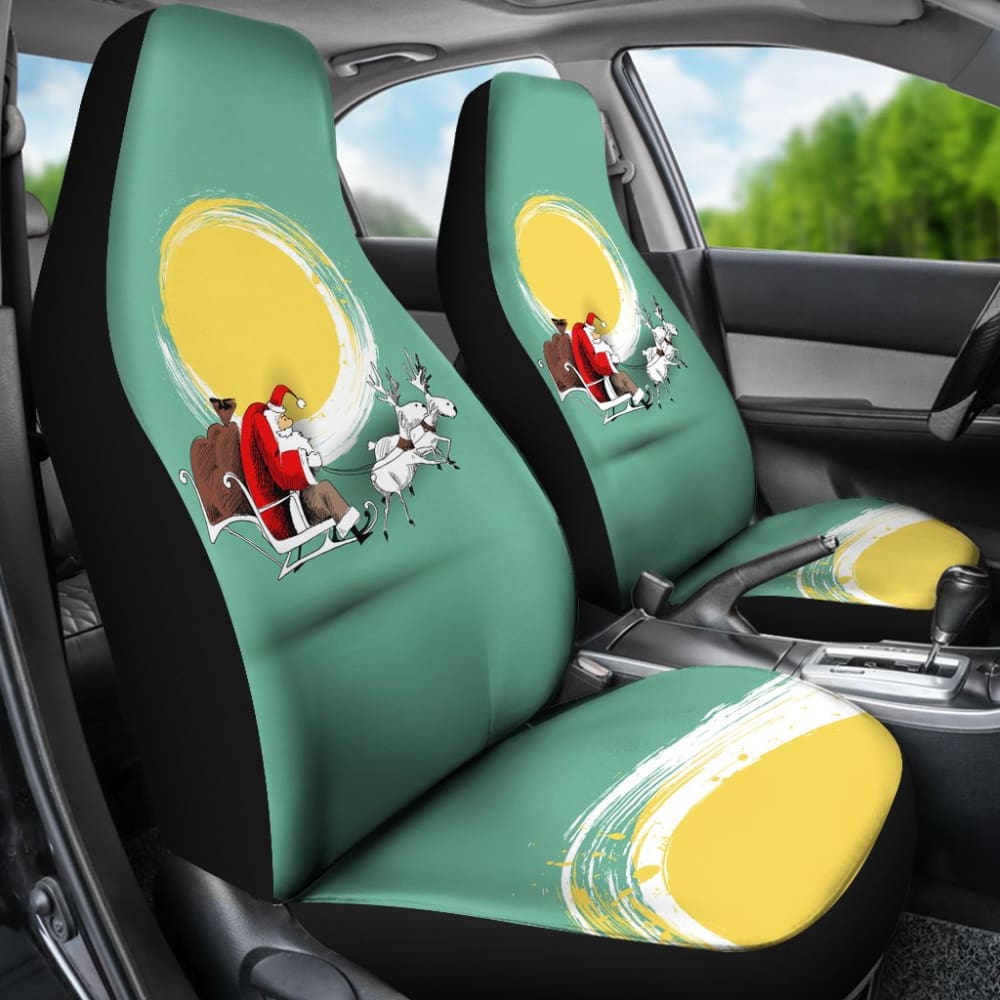 Happy Moments Christmas Gift From Santa Claus And Reindeer Car Seat Covers 210601 - YourCarButBetter