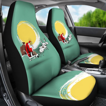 Happy Moments Christmas Gift From Santa Claus And Reindeer Car Seat Covers 210601 - YourCarButBetter