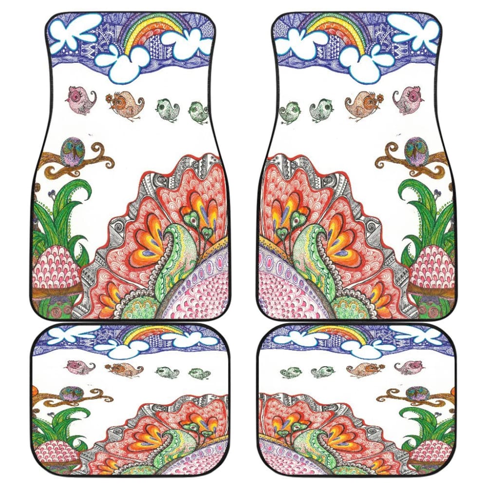 Happy Owls Car Floor Mats 094209 - YourCarButBetter