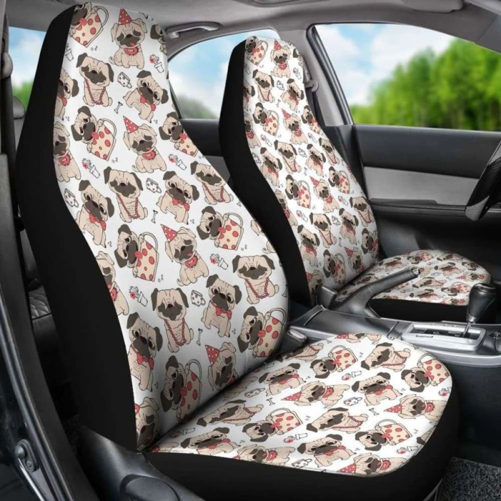 Happy Pug Car Seat Covers 102918 - YourCarButBetter