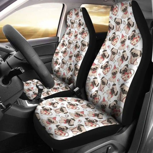 Happy Pug Car Seat Covers 102918 - YourCarButBetter
