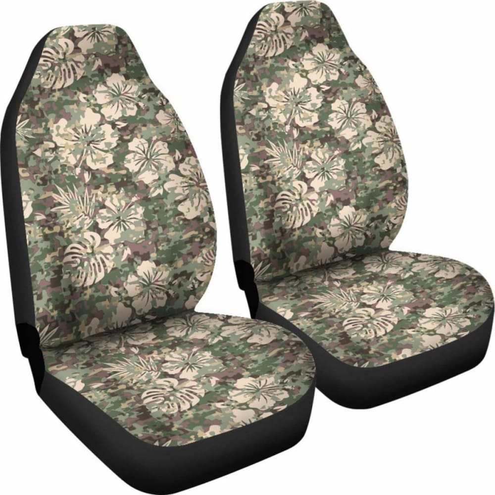 Hawaii Camo Hibiscus Palm Leaf Car Seat Covers 112608
