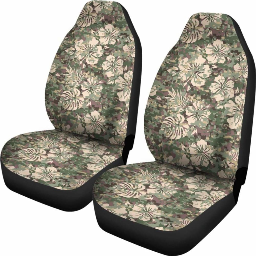 Hawaii Camo Hibiscus Palm Leaf Car Seat Covers 112608