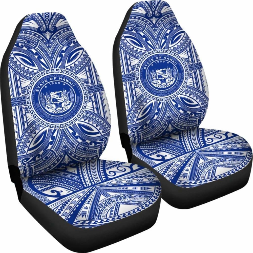 Hawaii Car Seat Cover - Hawaii Coat Of Arms Polynesian Flag Color 105905 - YourCarButBetter