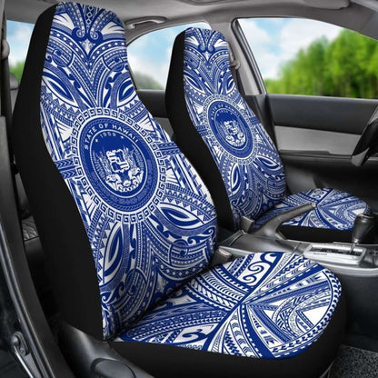 Hawaii Car Seat Cover - Hawaii Coat Of Arms Polynesian Flag Color 105905 - YourCarButBetter