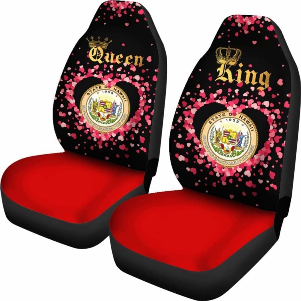Hawaii Car Seat Cover Couple King Queen Amazing 105905 - YourCarButBetter