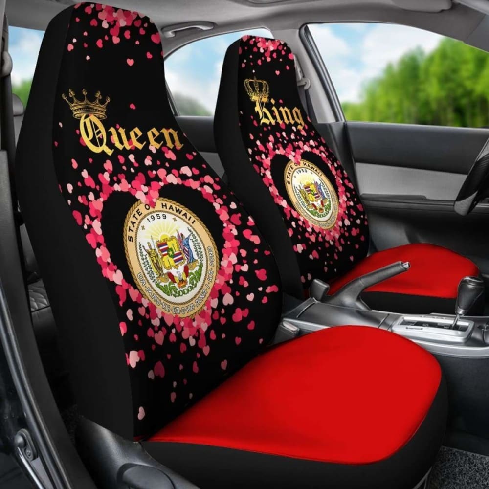Hawaii Car Seat Cover Couple King Queen Amazing 105905 - YourCarButBetter
