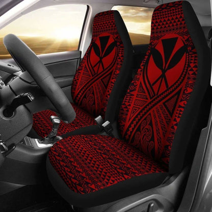 Hawaii Car Seat Cover - Hawaii Kanaka Maoli Polynesian Tattoo Red - 105905 - YourCarButBetter