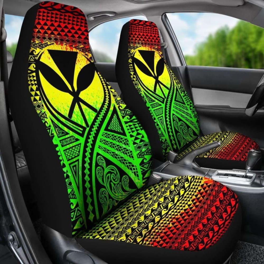 Hawaii Car Seat Cover - Hawaii Kanaka Maoli Polynesian Tattoo Reggae - 105905 - YourCarButBetter