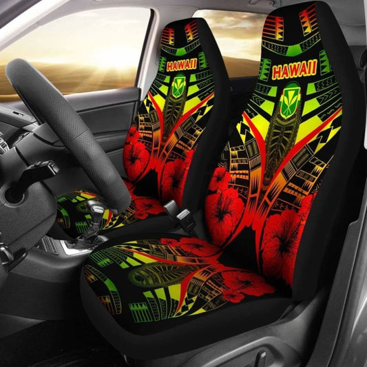 Hawaii Car Seat Covers - Hawaii Kanaka Maoli Hibiscus Polynesian Tattoo - 232125 - YourCarButBetter