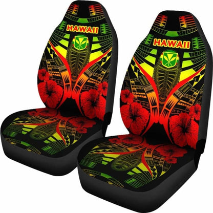 Hawaii Car Seat Covers - Hawaii Kanaka Maoli Hibiscus Polynesian Tattoo - 232125 - YourCarButBetter