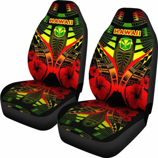 Hawaii Car Seat Covers - Hawaii Kanaka Maoli Hibiscus Polynesian Tattoo - 232125 - YourCarButBetter
