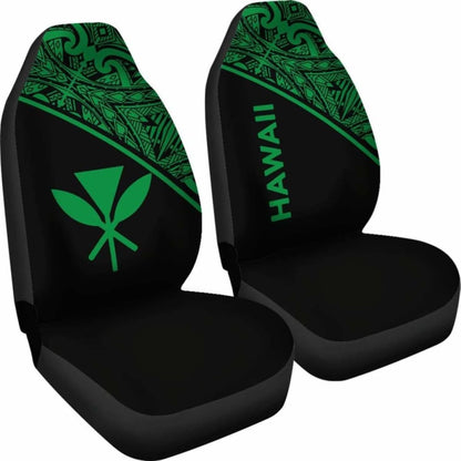 Hawaii Car Seat Covers - Hawaii Kanaka Maoli Polynesian Green Curve - 105905 - YourCarButBetter