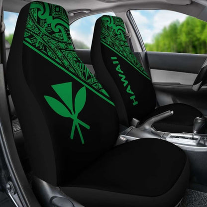 Hawaii Car Seat Covers - Hawaii Kanaka Maoli Polynesian Green Curve - 105905 - YourCarButBetter