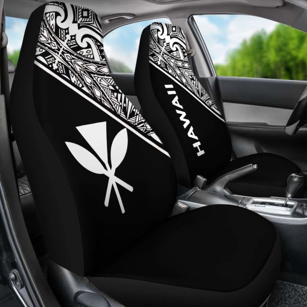 Hawaii Car Seat Covers - Hawaii Kanaka Maoli Polynesian White Curve - 105905 - YourCarButBetter