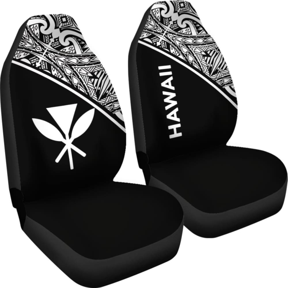 Hawaii Car Seat Covers - Hawaii Kanaka Maoli Polynesian White Curve - 105905 - YourCarButBetter
