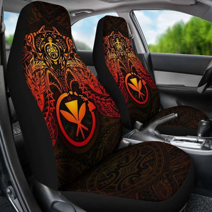Hawaii Car Seat Covers - Kanaka Maoli Red Turtle Manta Ray - Amazing 091114 - YourCarButBetter