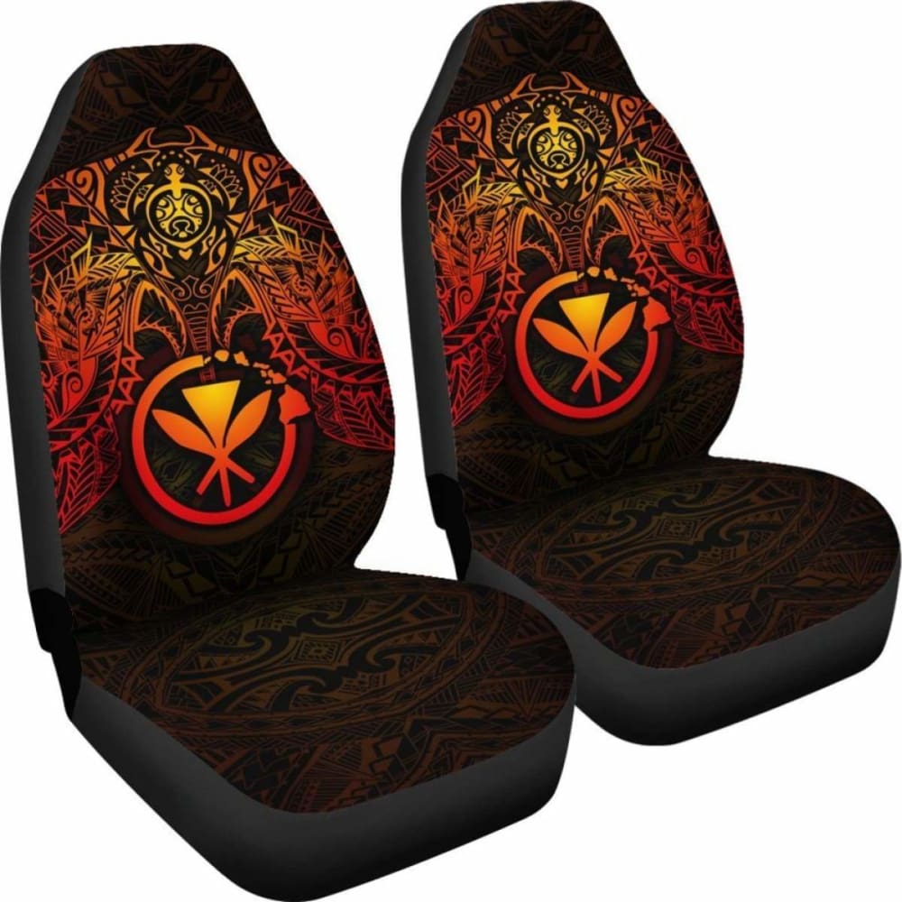 Hawaii Car Seat Covers - Kanaka Maoli Red Turtle Manta Ray - Amazing 091114 - YourCarButBetter