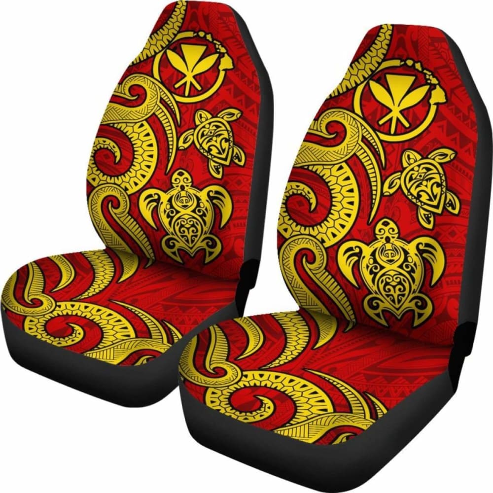 Hawaii Car Seat Covers - Kanaka Maoli Tentacle Turtle Red - Amazing 091114 - YourCarButBetter