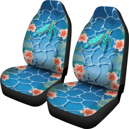 Hawaii Car Seat Covers Polynesian Kanaka Maoli Blue Turtle Hibiscus 210803 - YourCarButBetter
