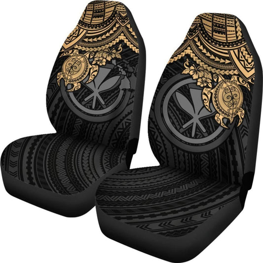 Hawaii Car Seat Covers Polynesian Kanaka Maoli Gold Turtle Hibiscus 103131 - YourCarButBetter