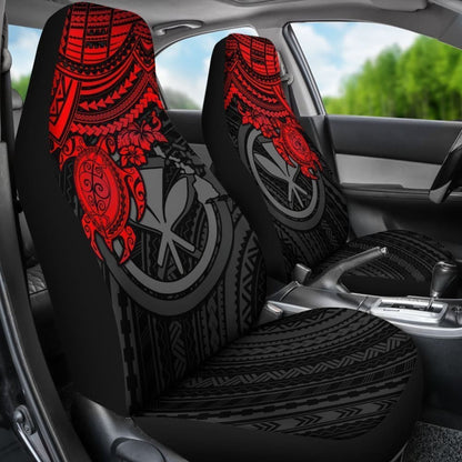 Hawaii Car Seat Covers Polynesian Kanaka Maoli Red Turtle Hibiscus 103131 - YourCarButBetter