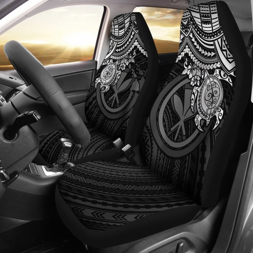 Hawaii Car Seat Covers Polynesian Kanaka Maoli White Turtle Hibiscus 103131 - YourCarButBetter