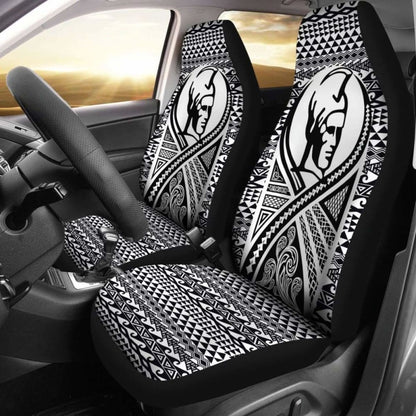 Hawaii Car Seat Covers - Polynesian King Tattoo Black - 105905 - YourCarButBetter