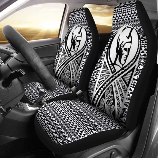 Hawaii Car Seat Covers - Polynesian King Tattoo Black - 105905 - YourCarButBetter