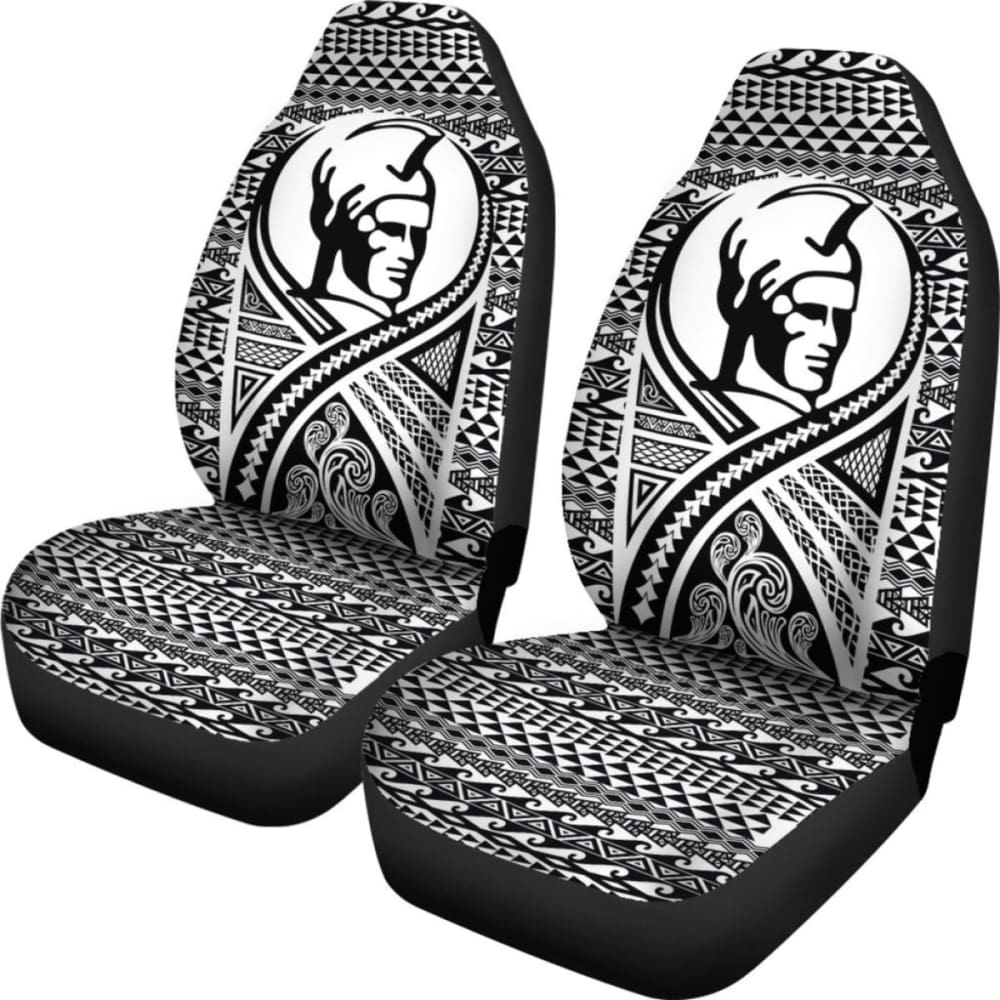 Hawaii Car Seat Covers - Polynesian King Tattoo Black - 105905 - YourCarButBetter