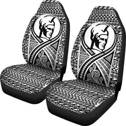 Hawaii Car Seat Covers - Polynesian King Tattoo Black - 105905 - YourCarButBetter