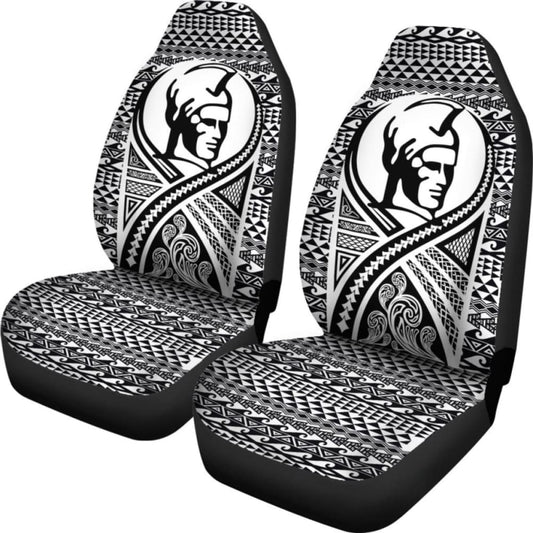 Hawaii Car Seat Covers - Polynesian King Tattoo Black - 105905 - YourCarButBetter