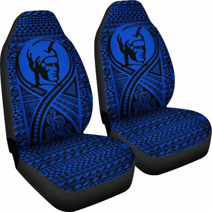 Hawaii Car Seat Covers - Polynesian King Tattoo Blue - 105905 - YourCarButBetter