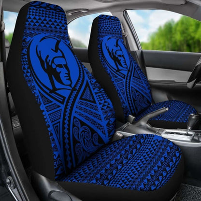 Hawaii Car Seat Covers - Polynesian King Tattoo Blue - 105905 - YourCarButBetter