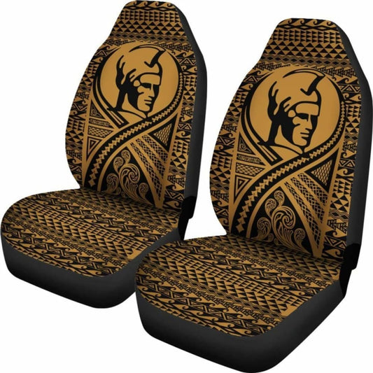 Hawaii Car Seat Covers - Polynesian King Tattoo Gold - 105905 - YourCarButBetter