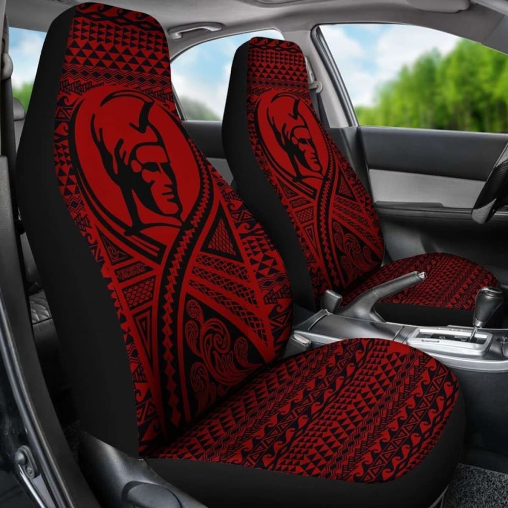 Hawaii Car Seat Covers - Polynesian King Tattoo Red - 9 174914 - YourCarButBetter