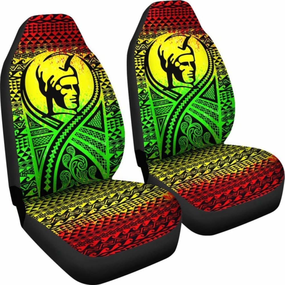 Hawaii Car Seat Covers - Polynesian King Tattoo Reggae - 105905 - YourCarButBetter
