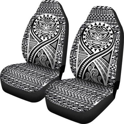 Hawaii Car Seat Covers - Polynesian Mask Tattoo Tattoo Black - 105905 - YourCarButBetter