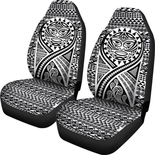 Hawaii Car Seat Covers - Polynesian Mask Tattoo Tattoo Black - 105905 - YourCarButBetter