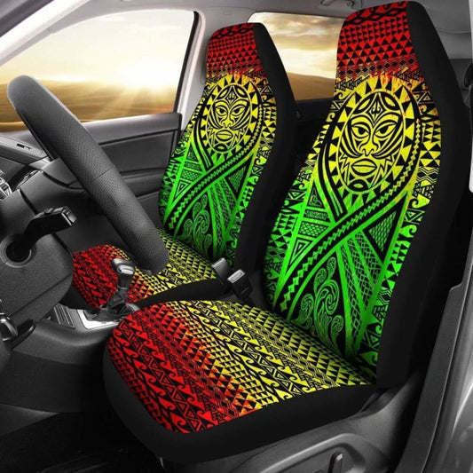 Hawaii Car Seat Covers - Polynesian Mask Tattoo Tattoo Reggae - 105905 - YourCarButBetter