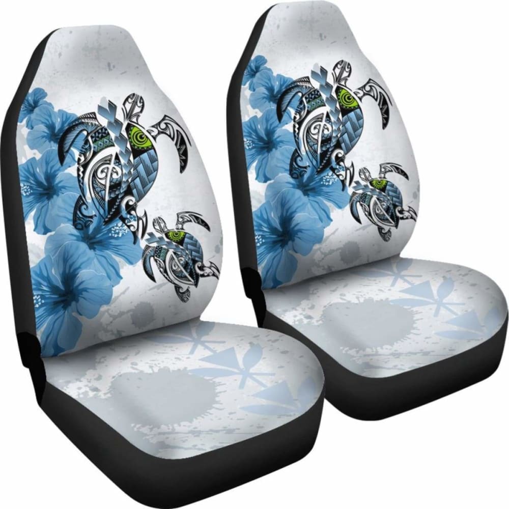 Hawaii Car Seat Covers - Polynesian Turtle Hibiscus Blue Amazing 091114 - YourCarButBetter
