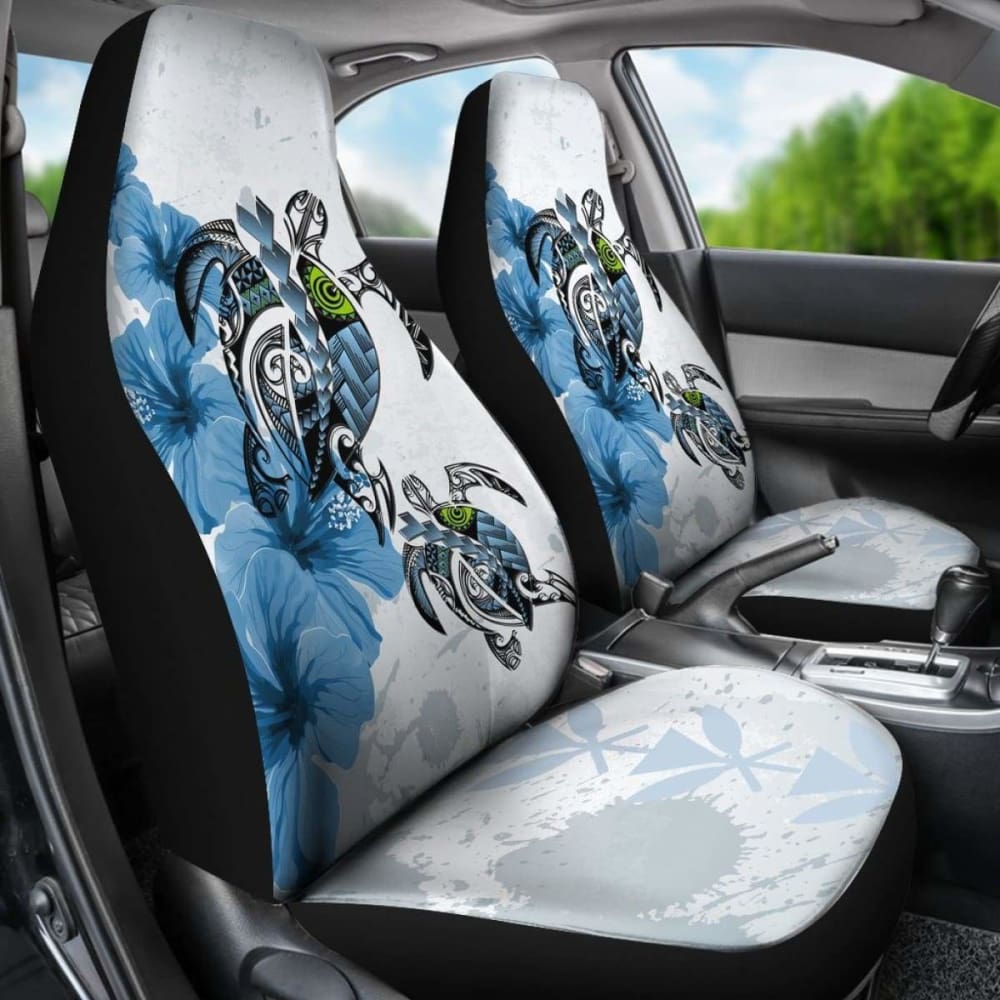 Hawaii Car Seat Covers - Polynesian Turtle Hibiscus Blue Amazing 091114 - YourCarButBetter