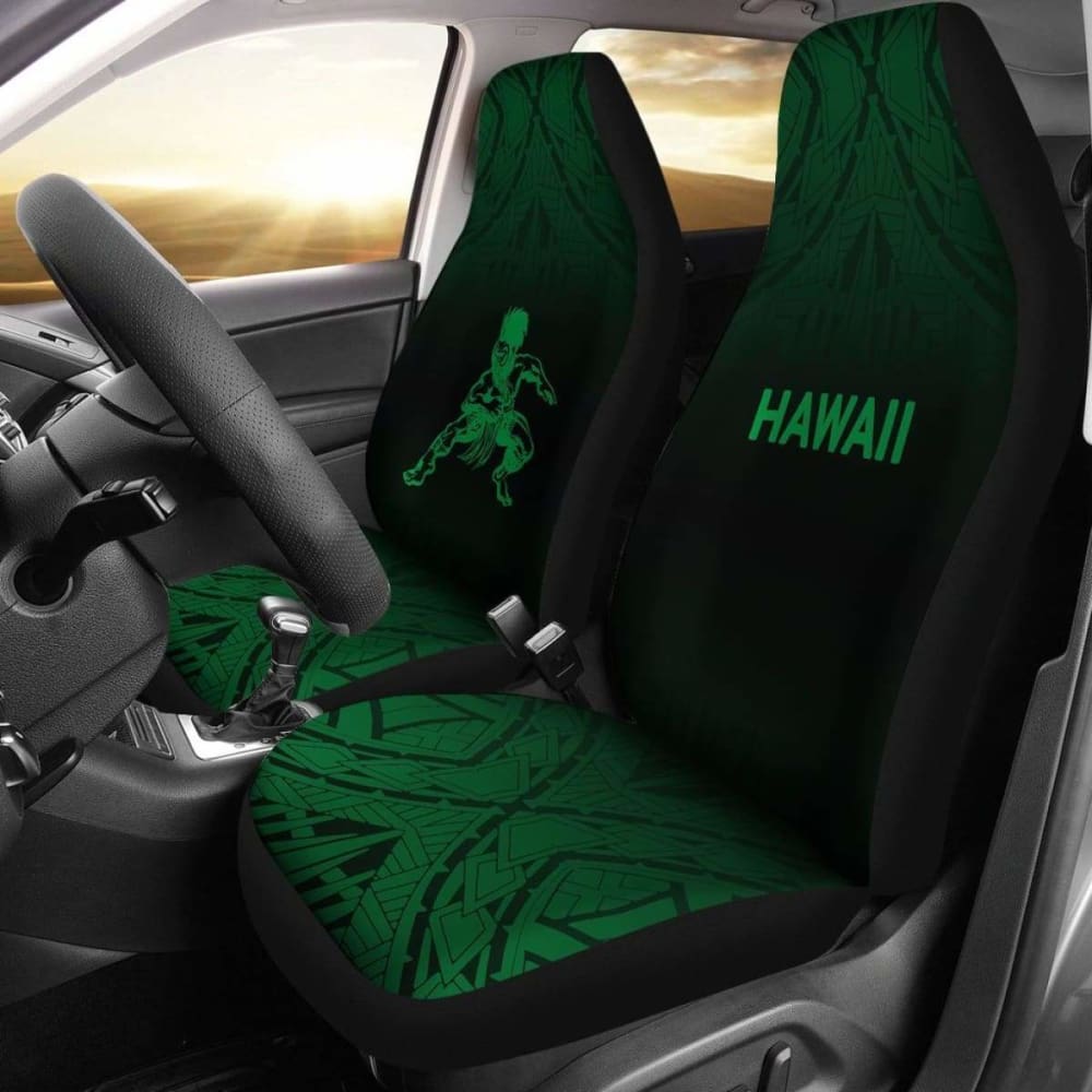 Hawaii Car Seat Covers - Polynesian Warriors Tattoo Fog Green - 39 174914 - YourCarButBetter
